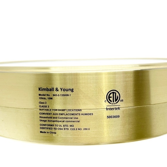 Kimball & Young Magnifying LED Lighted Makeup Mirror Brushed Brass Hardwired - Picture 14 of 16